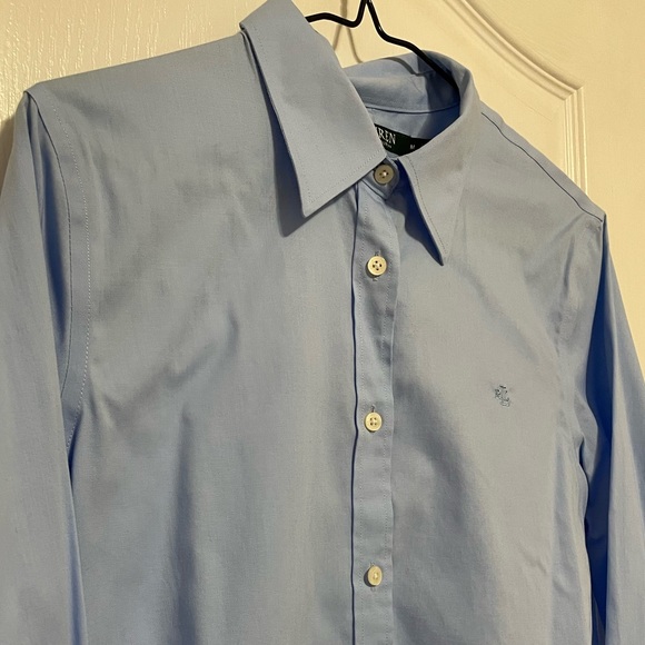 Ralph Lauren Non-Iron Fitted Blue Button Up - Picture 3 of 6